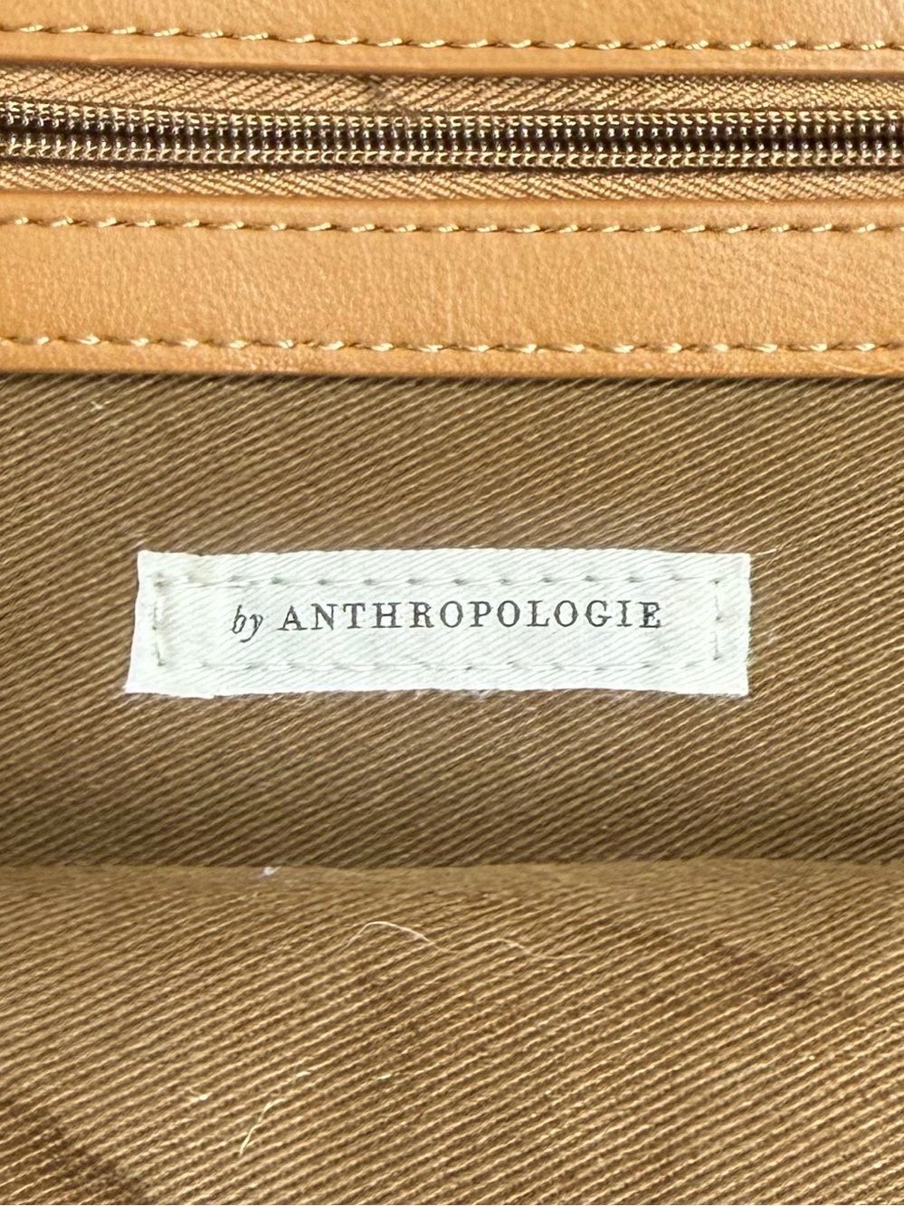 Anthropologie Teal and Brown Striped Shoulder Tote with Wristlet. Artsy. - Picture 4 of 12